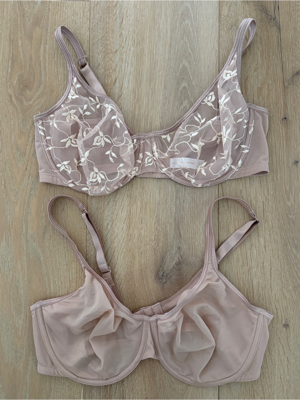 Sexy Sensual Cacique Bra Set 38DD Nude Beige Underwire 2 Bras Set*L28
